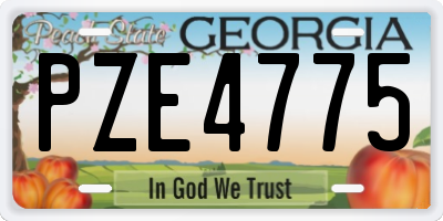 GA license plate PZE4775
