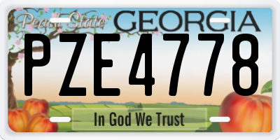 GA license plate PZE4778