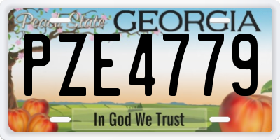 GA license plate PZE4779