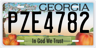 GA license plate PZE4782