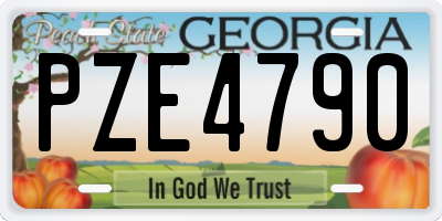 GA license plate PZE4790