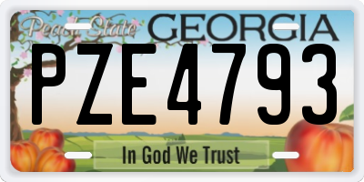 GA license plate PZE4793