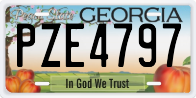 GA license plate PZE4797