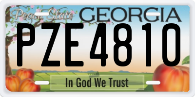 GA license plate PZE4810