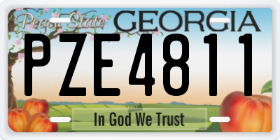 GA license plate PZE4811