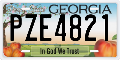 GA license plate PZE4821