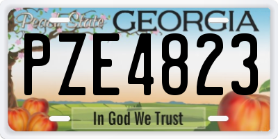 GA license plate PZE4823