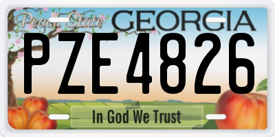 GA license plate PZE4826
