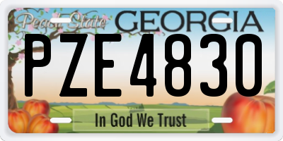 GA license plate PZE4830