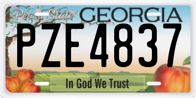 GA license plate PZE4837