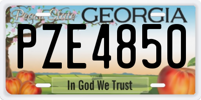 GA license plate PZE4850