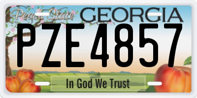 GA license plate PZE4857