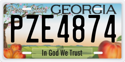 GA license plate PZE4874