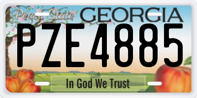 GA license plate PZE4885