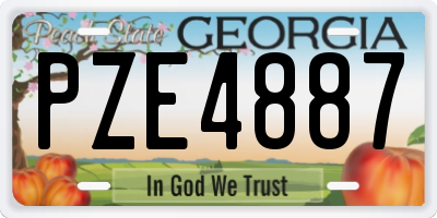 GA license plate PZE4887