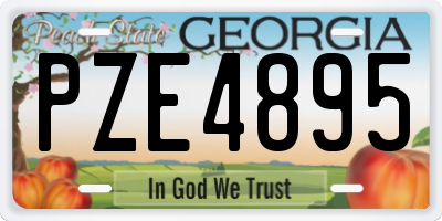 GA license plate PZE4895