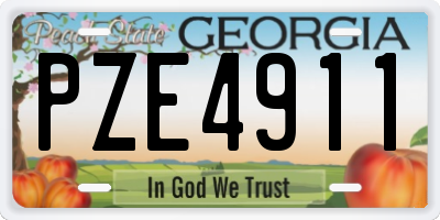 GA license plate PZE4911