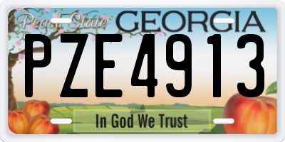 GA license plate PZE4913