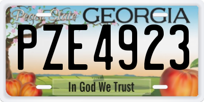 GA license plate PZE4923