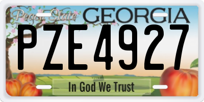 GA license plate PZE4927