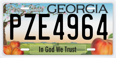 GA license plate PZE4964