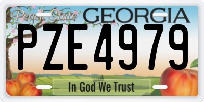 GA license plate PZE4979