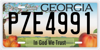 GA license plate PZE4991