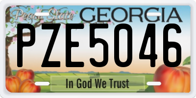 GA license plate PZE5046