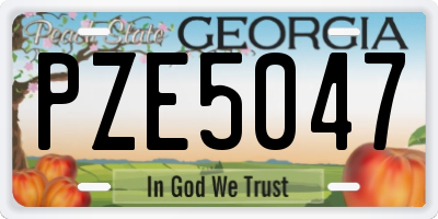 GA license plate PZE5047