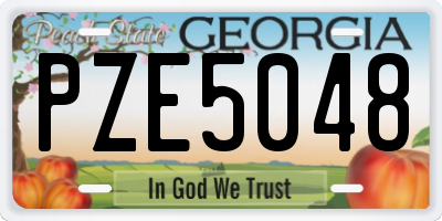 GA license plate PZE5048