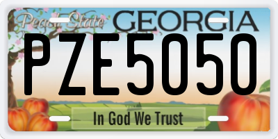 GA license plate PZE5050