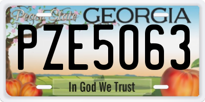 GA license plate PZE5063