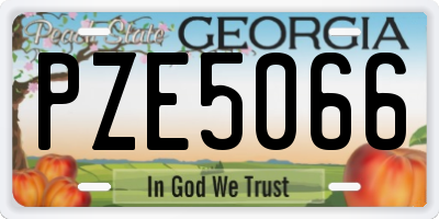 GA license plate PZE5066
