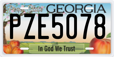 GA license plate PZE5078