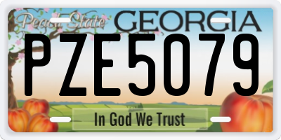 GA license plate PZE5079