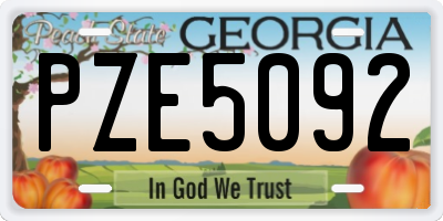 GA license plate PZE5092