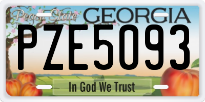 GA license plate PZE5093