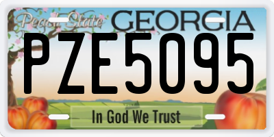 GA license plate PZE5095