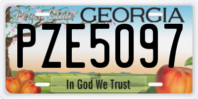 GA license plate PZE5097