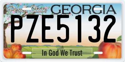 GA license plate PZE5132
