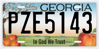 GA license plate PZE5143