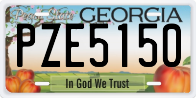 GA license plate PZE5150