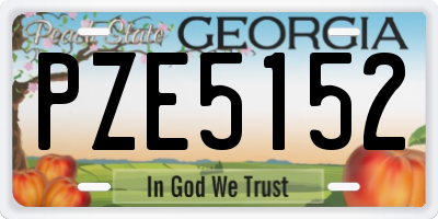 GA license plate PZE5152