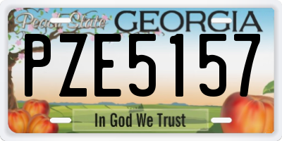 GA license plate PZE5157