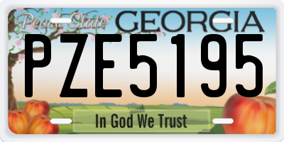 GA license plate PZE5195