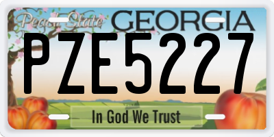 GA license plate PZE5227