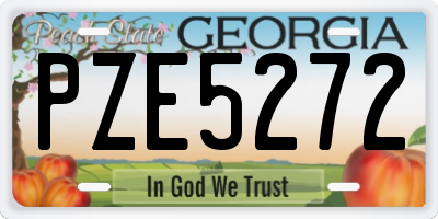 GA license plate PZE5272