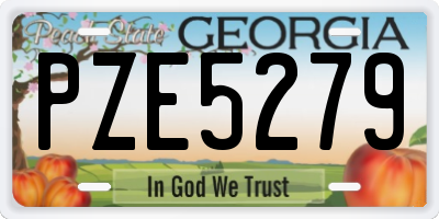 GA license plate PZE5279
