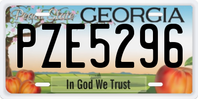 GA license plate PZE5296