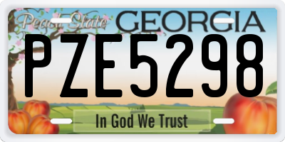 GA license plate PZE5298